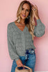 Crochet Knit V-Neck Button Front Long Sleeve Lightweight Cardigan Sweater