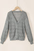 Crochet Knit V-Neck Button Front Long Sleeve Lightweight Cardigan Sweater