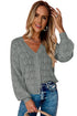 Crochet Knit V-Neck Button Front Long Sleeve Lightweight Cardigan Sweater