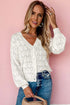 Crochet Knit V-Neck Button Front Long Sleeve Lightweight Cardigan Sweater