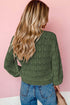 Crochet Knit V-Neck Button Front Long Sleeve Lightweight Cardigan Sweater