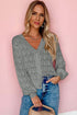 Crochet Knit V-Neck Button Front Long Sleeve Lightweight Cardigan Sweater