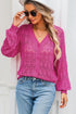 Crochet Knit V-Neck Button Front Long Sleeve Lightweight Cardigan Sweater