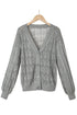 Crochet Knit V-Neck Button Front Long Sleeve Lightweight Cardigan Sweater