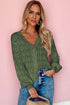 Crochet Knit V-Neck Button Front Long Sleeve Lightweight Cardigan Sweater