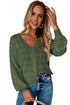 Crochet Knit V-Neck Button Front Long Sleeve Lightweight Cardigan Sweater