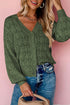 Crochet Knit V-Neck Button Front Long Sleeve Lightweight Cardigan Sweater