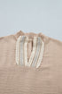 Crochet Lace Accent Rolled Short Sleeve Pullover Blouse