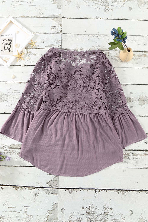 Crochet Lace Button Top