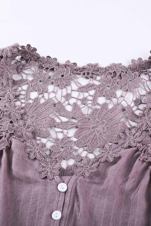 Crochet Lace Button Top