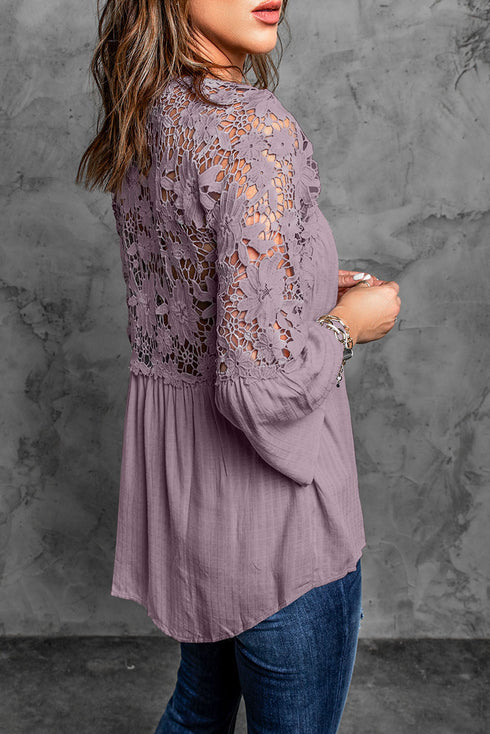 Crochet Lace Button Top