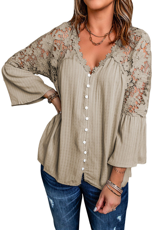 Crochet Lace Button Top