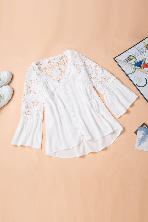 Crochet Lace Button Top