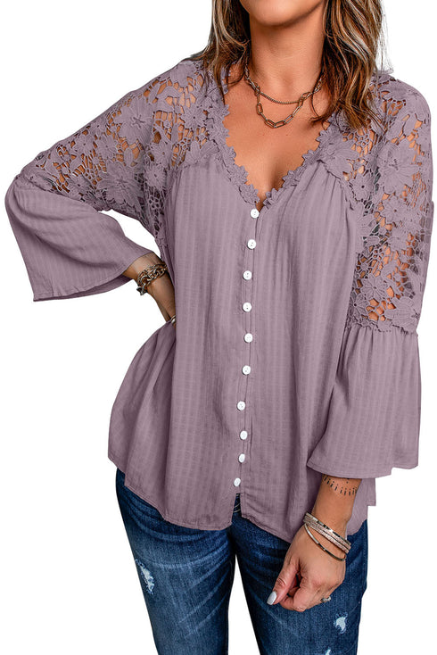 Crochet Lace Button Top