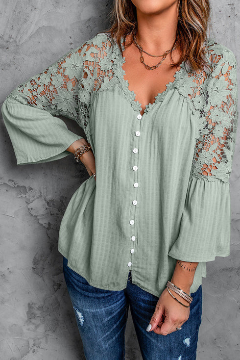 Crochet Lace Button Top