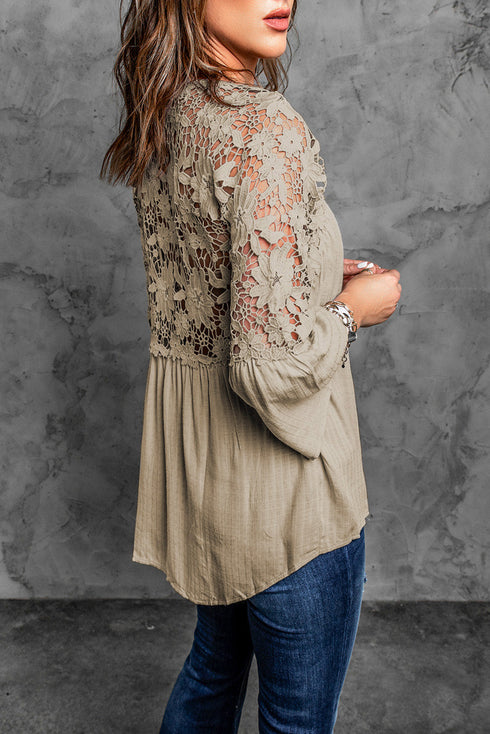 Crochet Lace Button Top