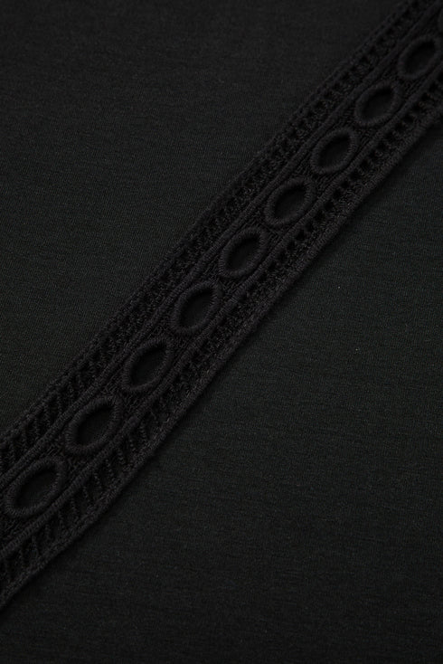 Crochet Lace Detail Oversized Tee