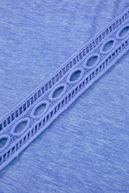 Crochet Lace Detail Oversized Tee