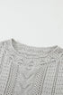 Crochet Lace Pointelle Knit Sweater