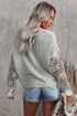 Crochet Lace Pointelle Knit Sweater