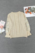 Crochet Lace Pointelle Knit Sweater