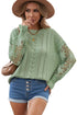Crochet Lace Pointelle Knit Sweater