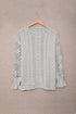 Crochet Lace Pointelle Knit Sweater