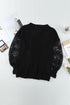 Crochet Lace Pointelle Knit Sweater