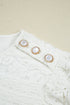 Crochet Lace Round Neck Puff Sleeve Shift Mini Dress
