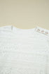 Crochet Lace Round Neck Puff Sleeve Shift Mini Dress