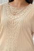 Crochet Patch Cable Textured Cuffed Short Sleeve Top