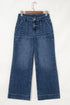 Cropped High Rise Wide Leg Stretch Denim Jeans