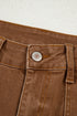 Cropped High Rise Wide Leg Stretch Denim Jeans