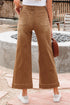 Cropped High Rise Wide Leg Stretch Denim Jeans