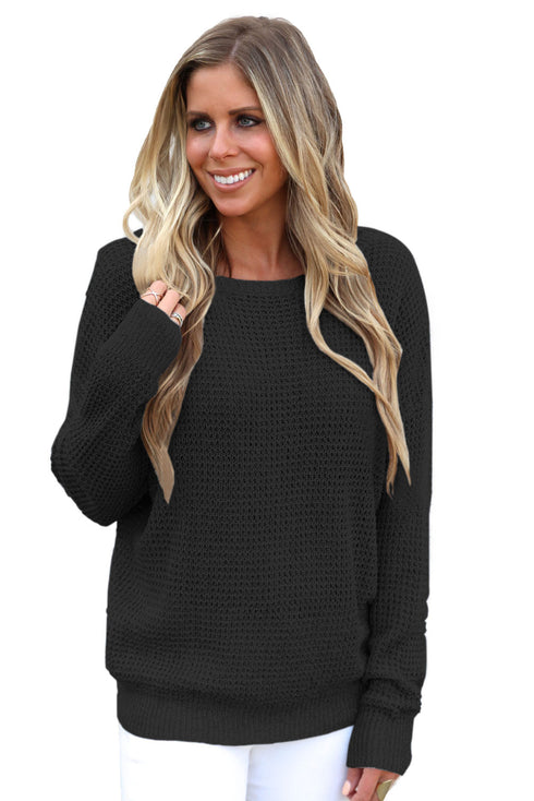 Cross Back Hollow-Out Sweater