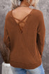 Cross Back Hollow-Out Sweater