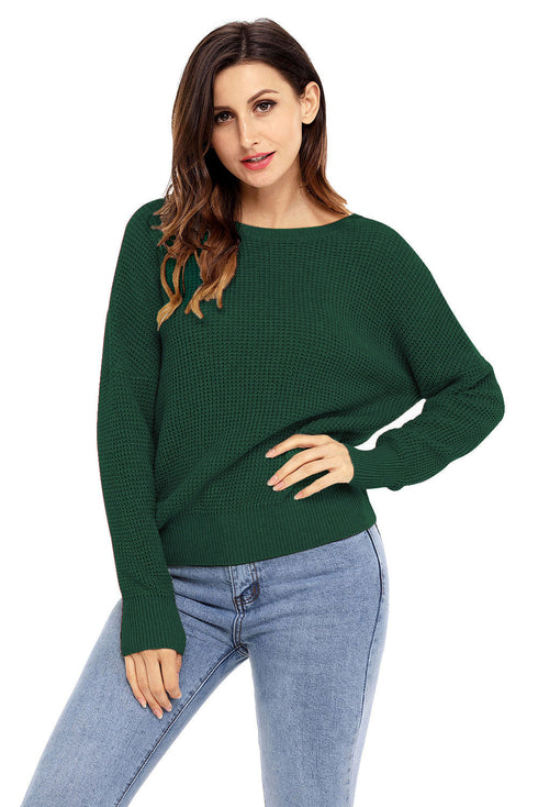 Cross Back Hollow-Out Sweater