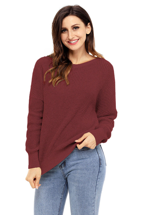 Cross Back Hollow-Out Sweater