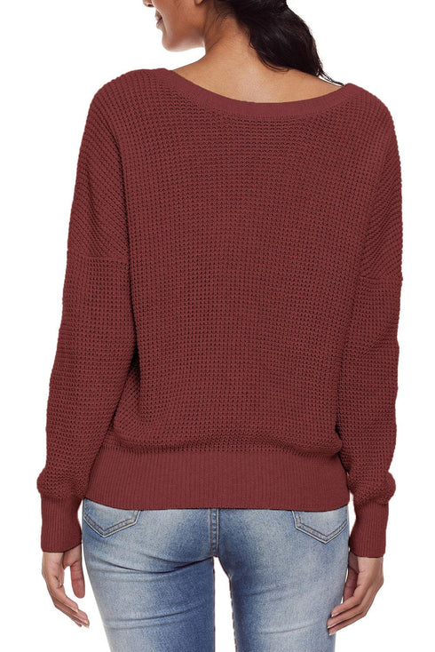 Cross Back Hollow-Out Sweater