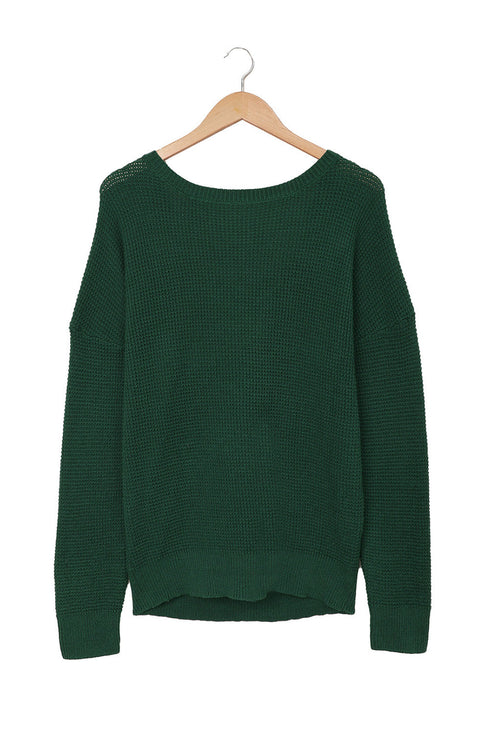 Cross Back Hollow-Out Sweater