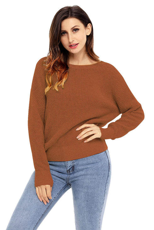 Cross Back Hollow-Out Sweater