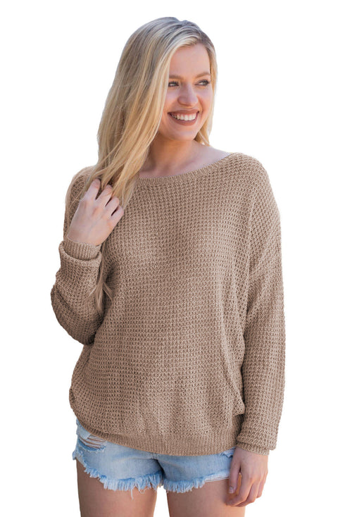 Cross Back Hollow-Out Sweater