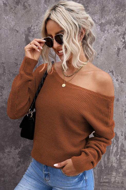 Cross Back Hollow-Out Sweater