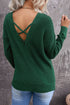 Cross Back Hollow-Out Sweater