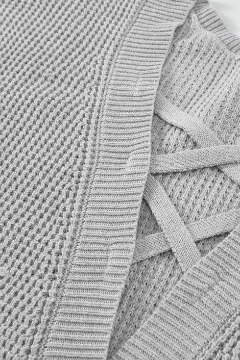 Cross Back Hollow-Out Sweater