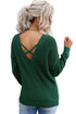 Cross Back Hollow-Out Sweater