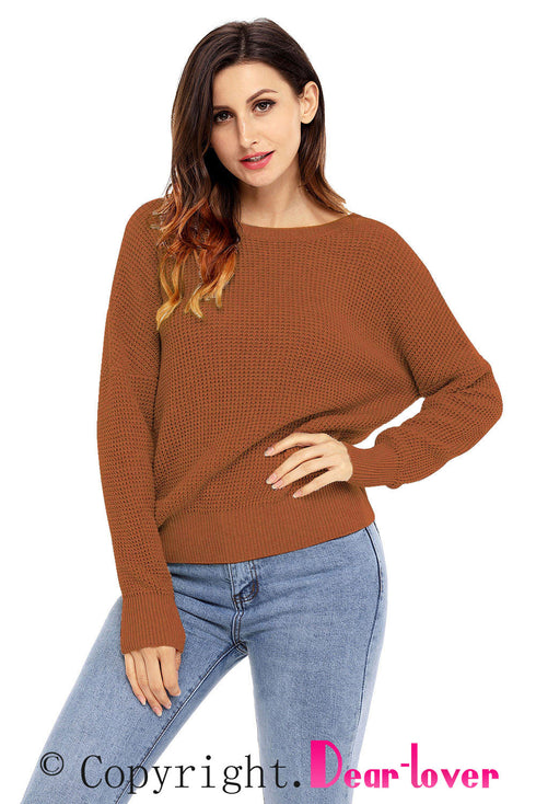 Cross Back Hollow-Out Sweater