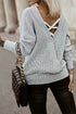Cross Back Hollow-Out Sweater