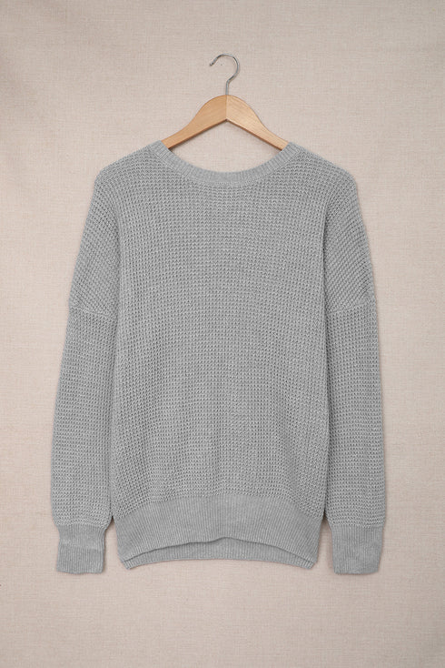 Cross Back Hollow-Out Sweater