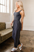 Cross Back Strappy Cut Out Relaxed Jogger Jumpsuit